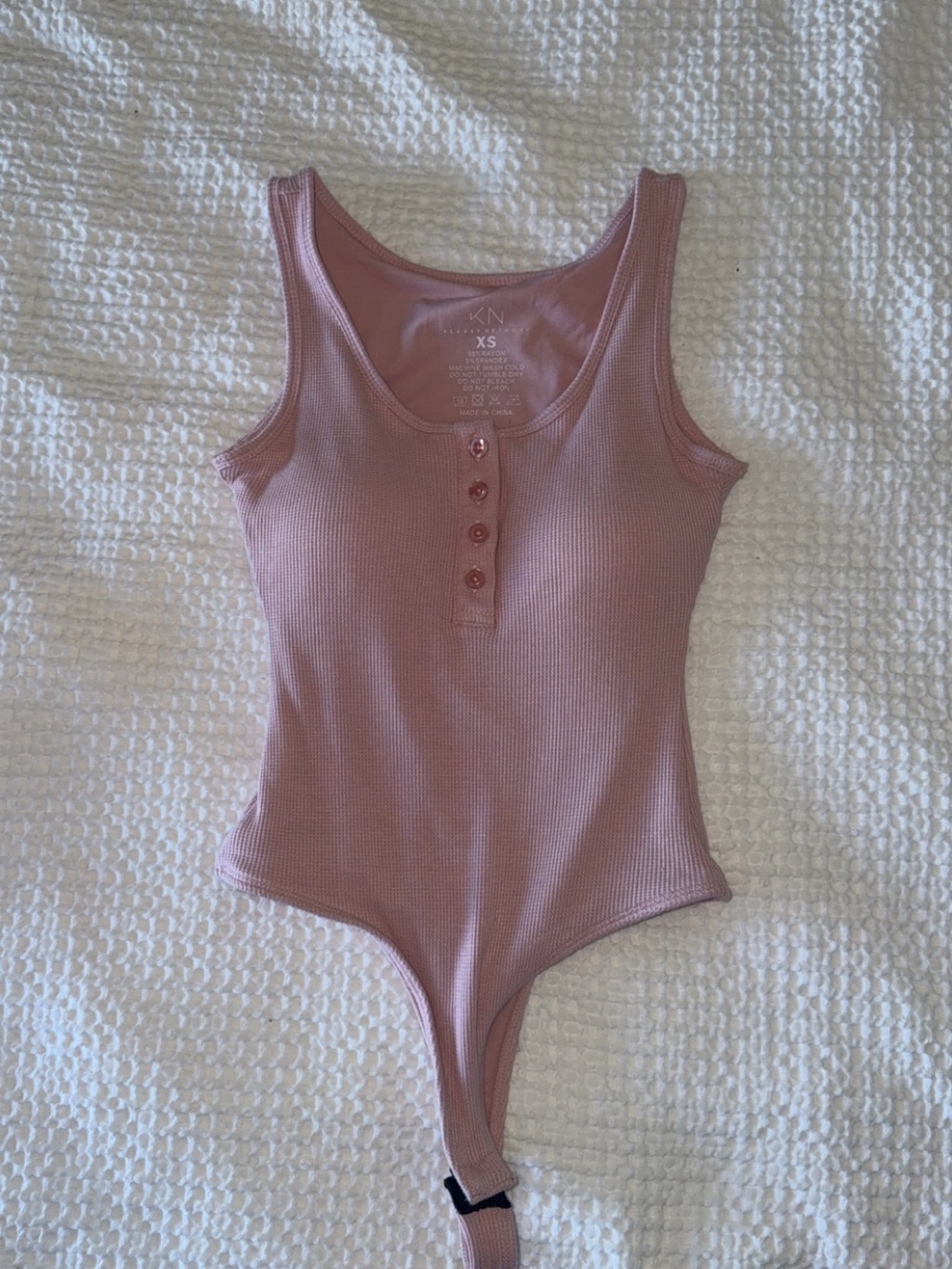 Klassy Network Ribbed Henley Bodysuit